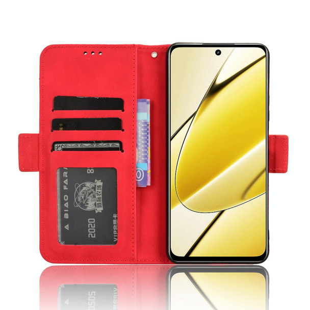 For Realme 11 5G Foreign / 11X Skin Feel Calf Texture Card Slots Leatherette Phone Case(Red)