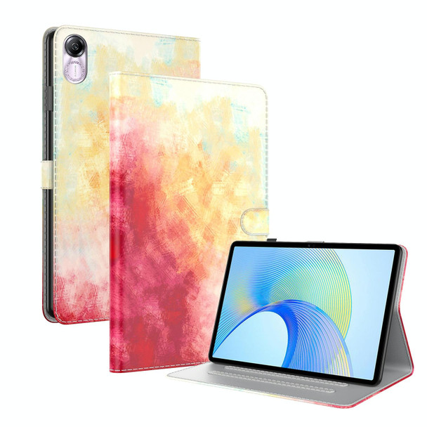 For Honor Pad X8 Pro/X9 Watercolor Pattern Flip Leatherette Tablet Case(Spring Cherry)