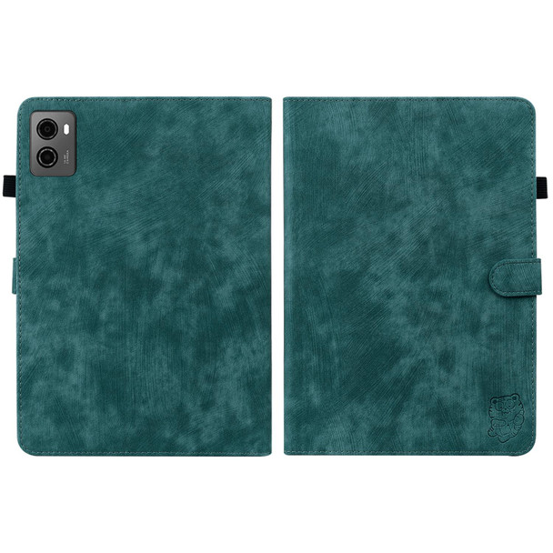 For Lenovo Legion Y700 2023 Tiger Pattern Flip Leatherette Tablet Case(Dark Green)