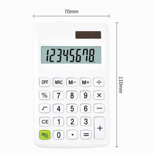 8-digit Candy Colored Solar Calculator Multifunctional Mini Student Electronic Calculator(Classic Black)