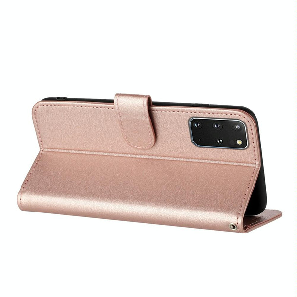 For Samsung Galaxy S20+ Datura Flower Embossed Flip Leatherette Phone Case(Rose Gold)