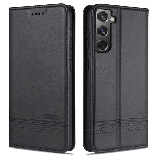 For Samsung Galaxy S21 5G AZNS Magnetic Calf Texture Horizontal Flip Leatherette Case with Card Slots & Holder & Wallet(Black)