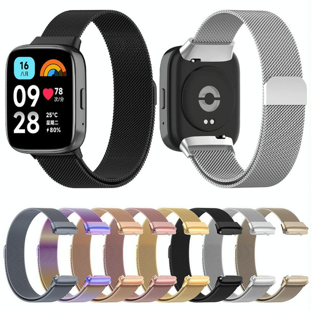 For Redmi Watch 3 Lite / Watch 3 Active Milan Metal Watch Band(Black)