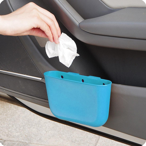 Car Cup Holder Garbage Can Portable Vehicle Trash Can Bin Rubbish Bin Organizer Car-mounted Trash Car Storage Box(Blue)