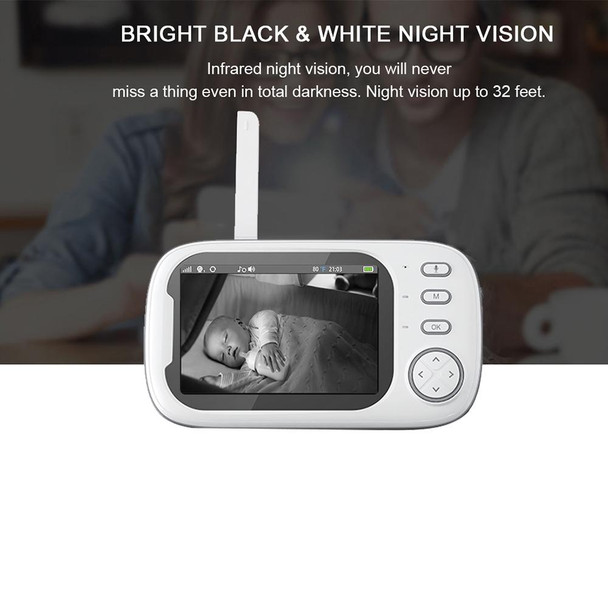 ABM600 3.5 inch Wireless Video Night Vision Baby Monitor Security Camera(US Plug)