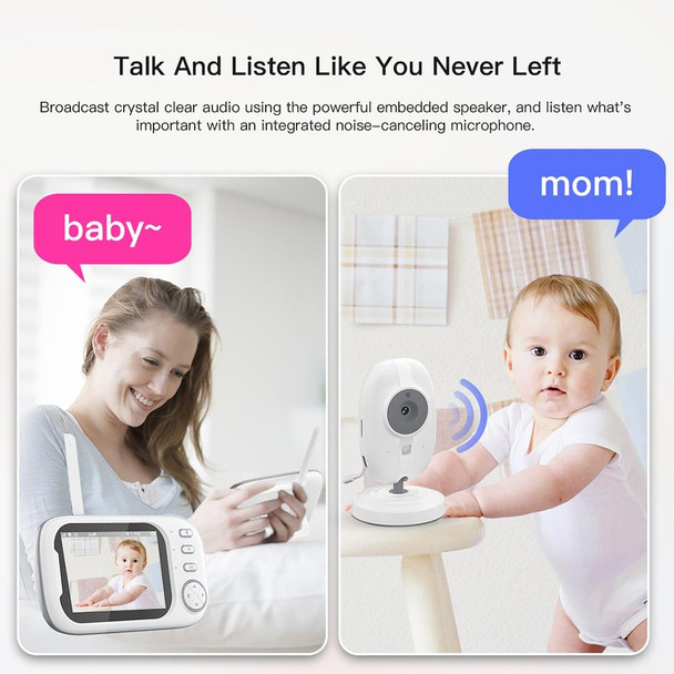 ABM600 3.5 inch Wireless Video Night Vision Baby Monitor Security Camera(US Plug)