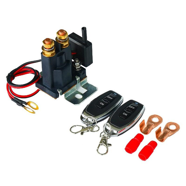 24V 500A Car Battery Remote Control Relay Rotary Switch Cut, Style:with 2 x Remote Control