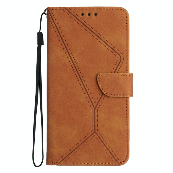 For OPPO A58 4G Stitching Embossed Leatherette Phone Case(Brown)