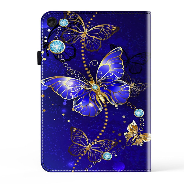 For Lenovo Tab M8 3rd Gen Crystal Texture Painted Leatherette Tablet Case(Diamond Butterflies)