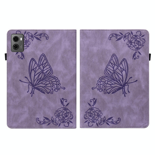 For Lenovo Legion Y700 2023 Butterfly Flower Embossed Leatherette Tablet Case(Purple)