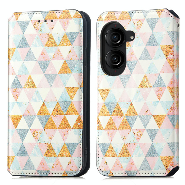 For ASUS  Zenfone 10 CaseNeo Colorful Magnetic Leatherette Phone Case(Rhombus)