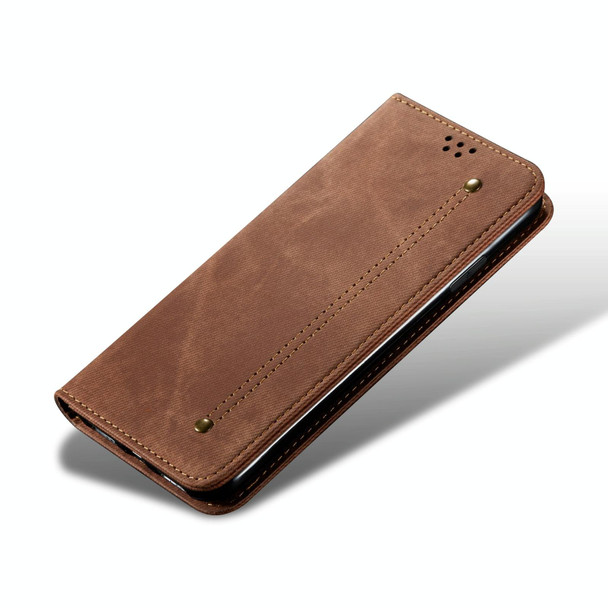 For Huawei Mate 60 Pro+ Denim Texture Leatherette Phone Case(Brown)