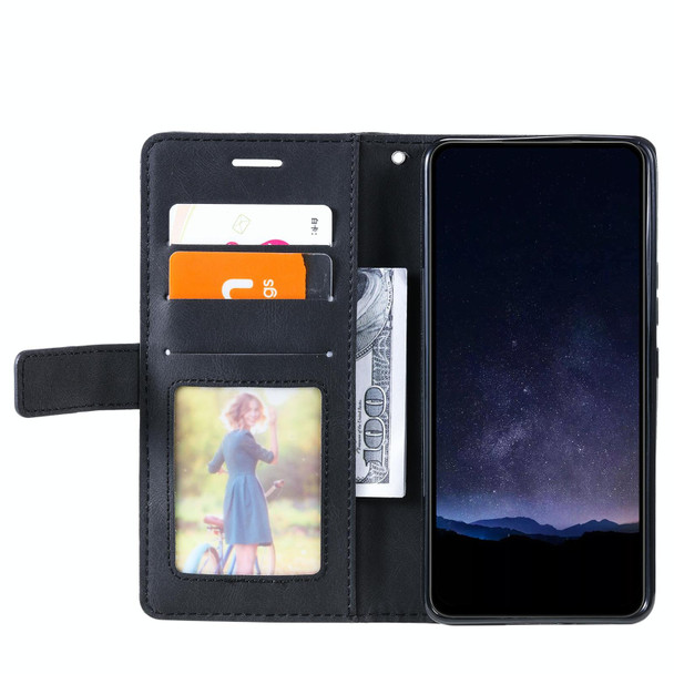 For OPPO A78 4G Skin Feel Splicing Leatherette Phone Case(Black)