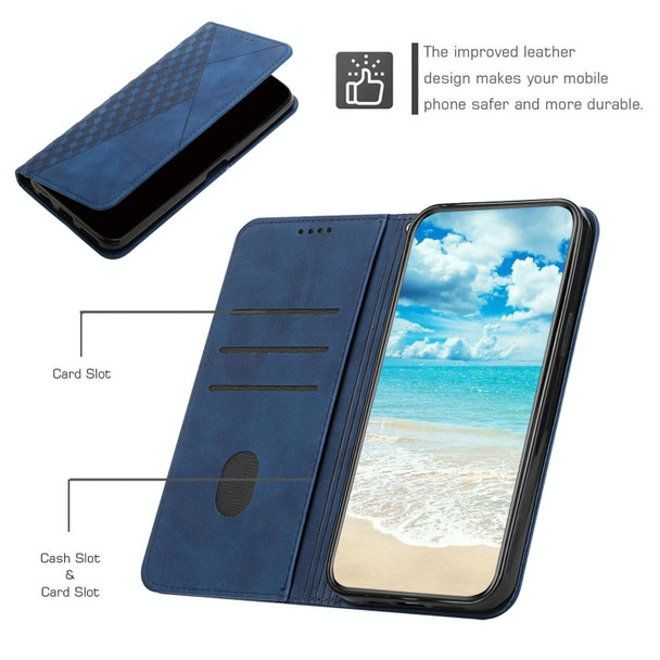 For Realme 11 5G Global/11x Diamond Splicing Skin Feel Magnetic Leatherette Phone Case(Blue)