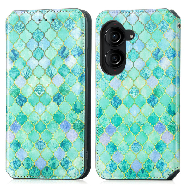 For ASUS  Zenfone 10 CaseNeo Colorful Magnetic Leatherette Phone Case(Emeralds)