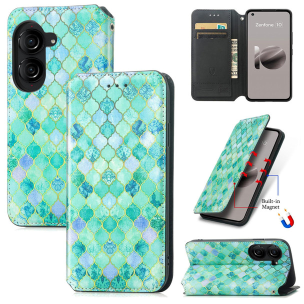 For ASUS  Zenfone 10 CaseNeo Colorful Magnetic Leatherette Phone Case(Emeralds)