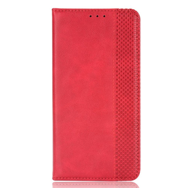 For OPPO A58 4G Magnetic Buckle Retro Texture Leatherette Phone Case(Red)