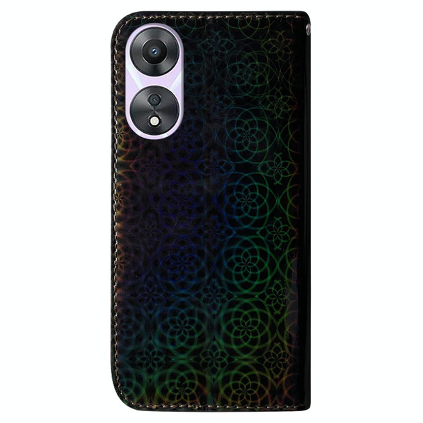 For OPPO A78 4G Colorful Magnetic Buckle Leatherette Phone Case(Black)