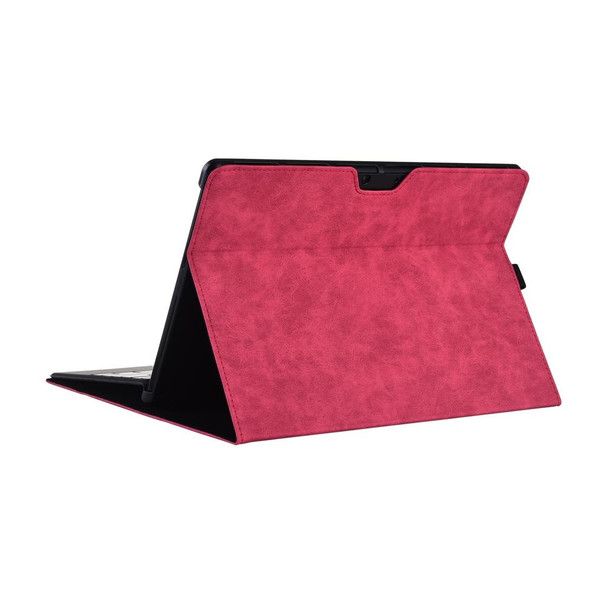 13 inch Leatherette Tablet Protective Case - Microsoft Surface Pro X, Color: Rose Red