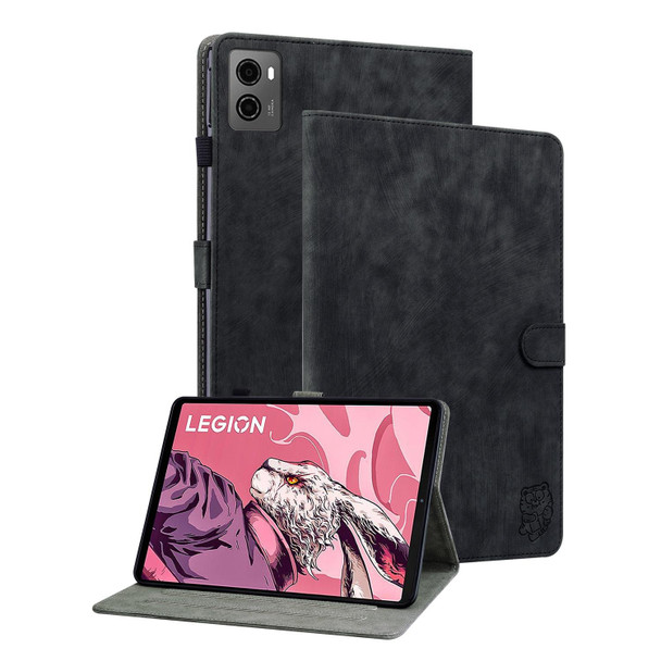 For Lenovo Legion Y700 2023 Tiger Pattern Flip Leatherette Tablet Case(Black)