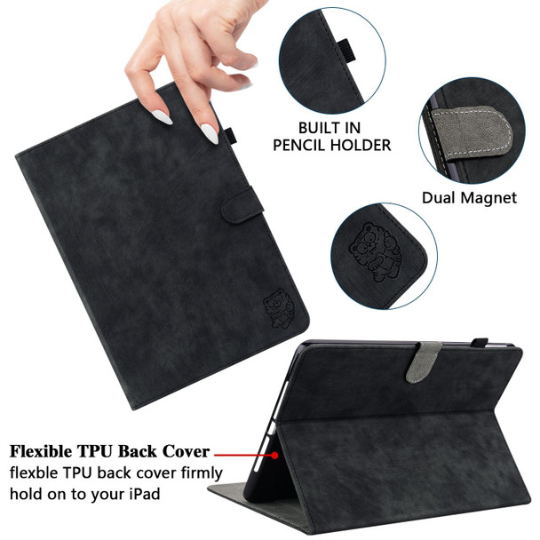 For Lenovo Legion Y700 2023 Tiger Pattern Flip Leatherette Tablet Case(Black)