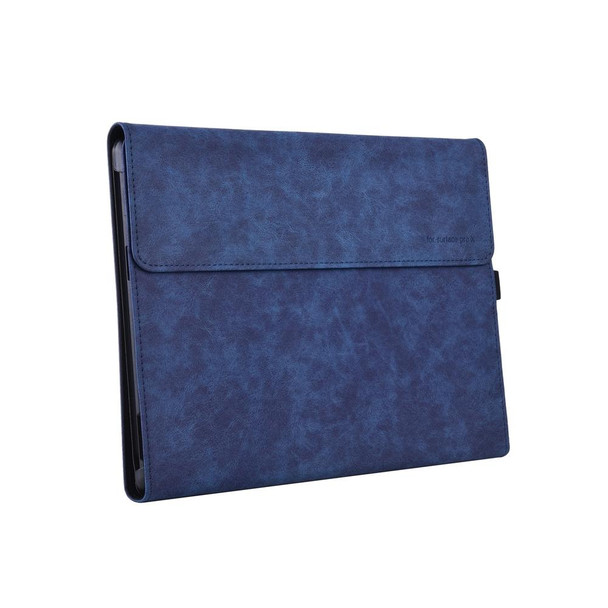 13 inch Leatherette Tablet Protective Case - Microsoft Surface Pro X, Color: Dark Blue