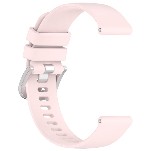 For Garmin Vivoactive 5 Liquid Glossy Silver Buckle Silicone Watch Band(Pink)