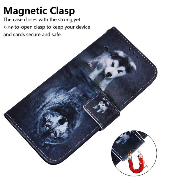 For Realme 11 4G Global Coloured Drawing Flip Leatherette Phone Case(Wolf and Dog)