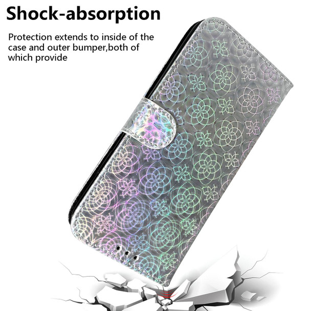 For Realme 11 4G Global Colorful Magnetic Buckle Leatherette Phone Case(Silver)