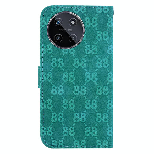 For Realme 11 4G Global Double 8-shaped Embossed Leatherette Phone Case(Green)