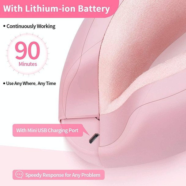 Bluetooth Rechargeable Eye Massager With Heat, Air Pressure And Vibration Massage(Pink)
