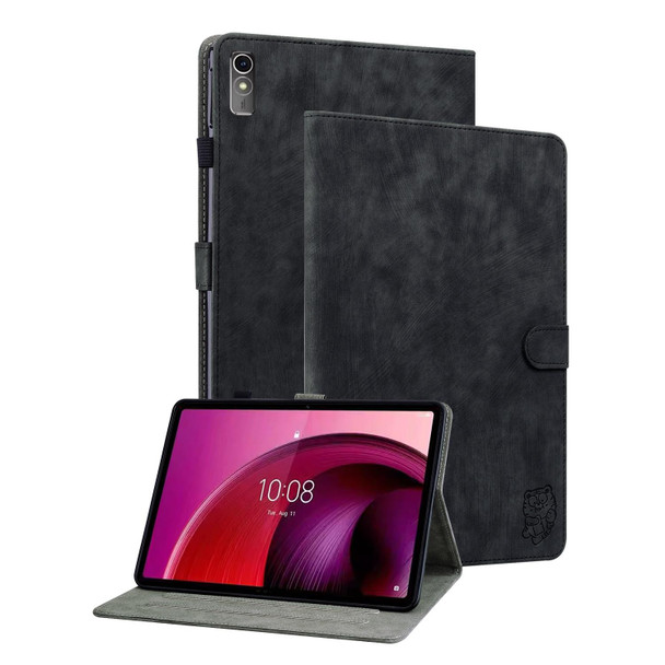 For Lenovo Tab M10 5G 10.6 inch Tiger Pattern Flip Leatherette Tablet Case(Black)