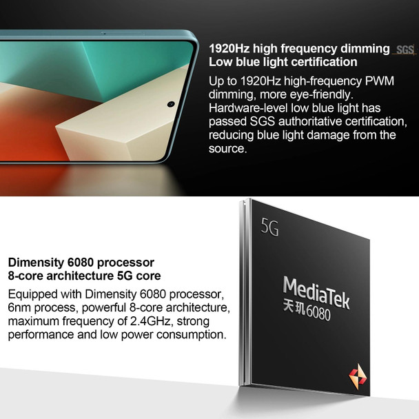 Xiaomi Redmi Note 13 5G, 8GB+128GB,  6.67 inch MIUI 14 Mediatek Dimensity 6080 Octa Core up to 2.4GHz, Network: 5G(Black)