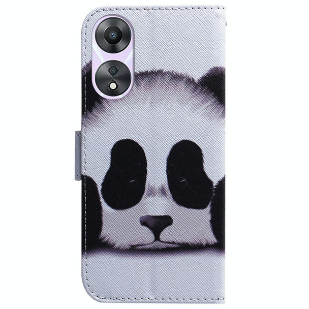 For OPPO A58 4G Coloured Drawing Flip Leatherette Phone Case(Panda)