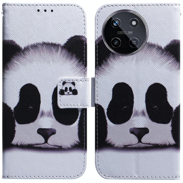 For Realme 11 4G Global Coloured Drawing Flip Leatherette Phone Case(Panda)