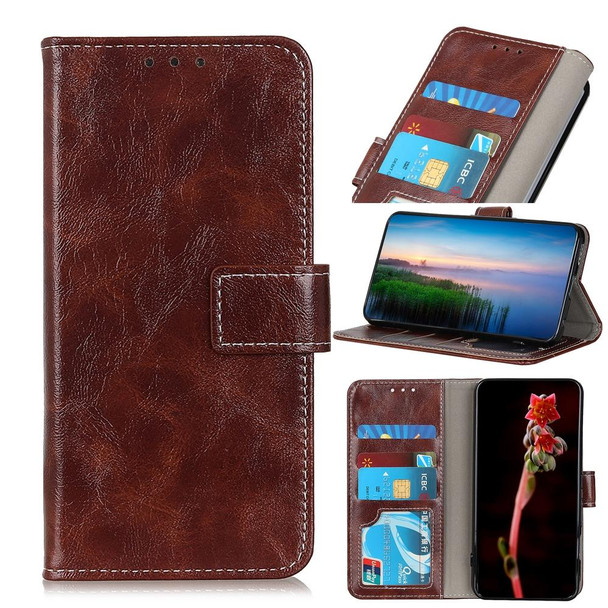 For Motorola Edge 40 Neo Retro Crazy Horse Texture Leatherette Phone Case(Brown)