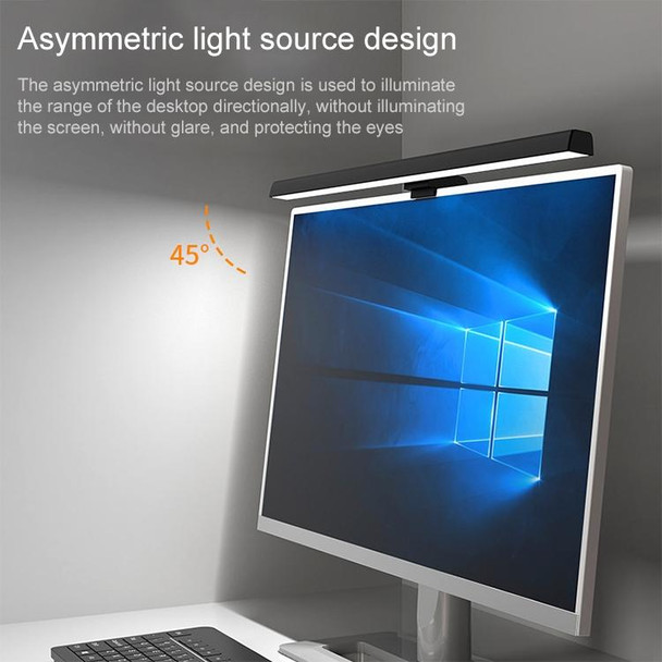 5W Computer Monitor Screen Lamp Timing Dimming Anti Blu-ray Asymmetrical Eye Protection Reading Lamp (White)