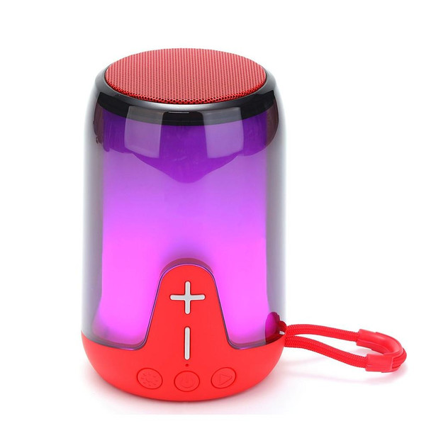 T&G TG-652 Portable RGB Light Transparent Bluetooth Speaker(Red)