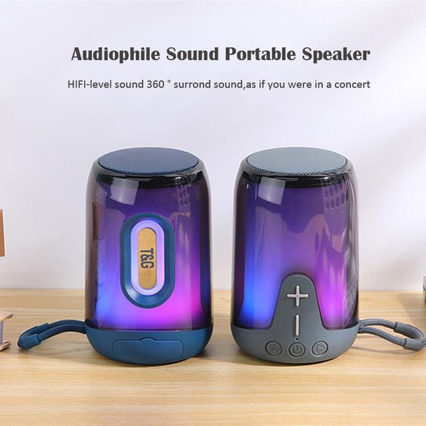 T&G TG-652 Portable RGB Light Transparent Bluetooth Speaker(Red)