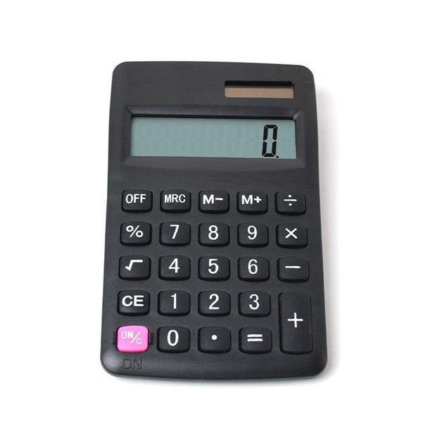 8-digit Candy Colored Solar Calculator Multifunctional Mini Student Electronic Calculator(Pure White)