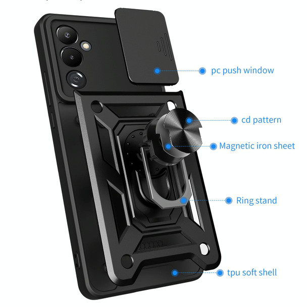 For Samsung Galaxy M14 5G Sliding Camera Cover Design TPU+PC Phone Case(Rose Gold)