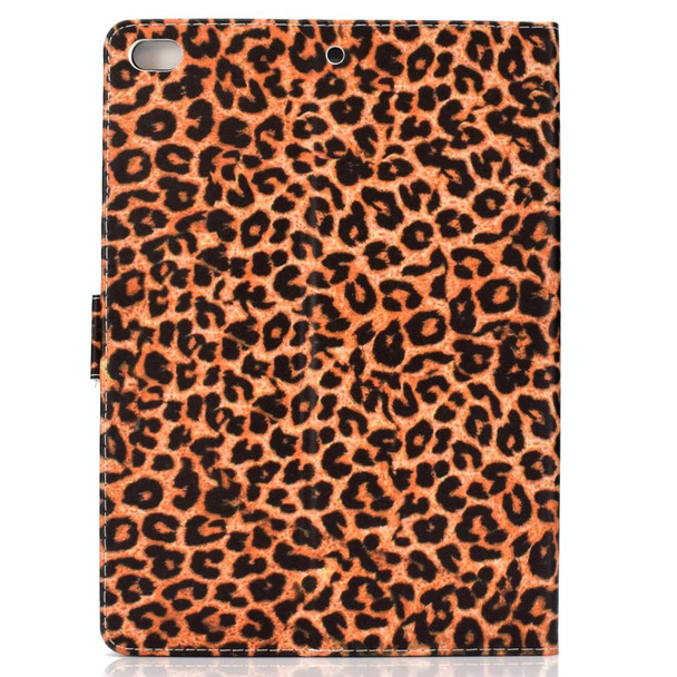 Colored Pattern Drawing Horizontal Flip PU Leatherette Case with Three-folding Holder & Sleep / Wake-up Function for iPad 5 / 6 / 8(Yellow leopard grain)