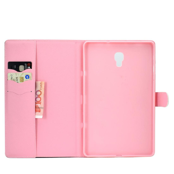 For Samsung Galaxy Tab A 10.5 T590/T595 Colored Drawing Pattern Horizontal Flip PU Leatherette Case with Holder & Card Slot(Crown Cat)