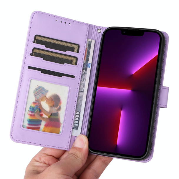For iPhone 13 Pro BETOPNICE BN-005 2 in 1 Detachable Imitate Genuine Leatherette Phone Case(Light Purple)