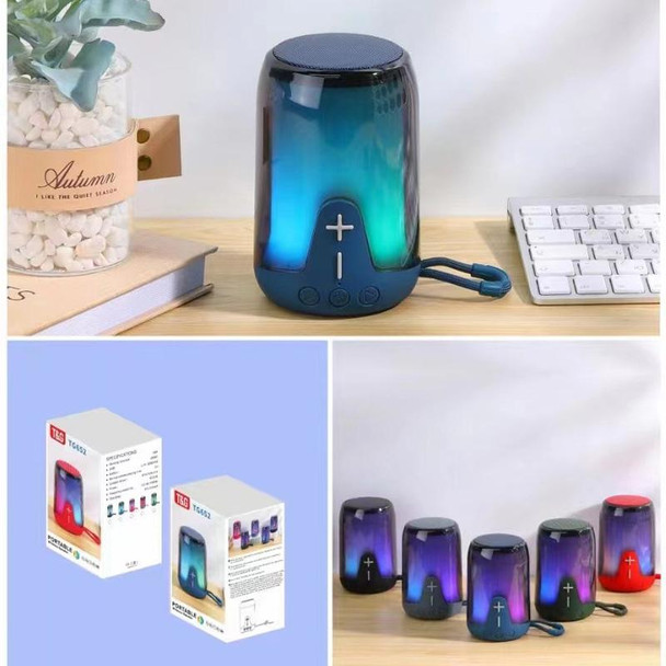 T&G TG-652 Portable RGB Light Transparent Bluetooth Speaker(Grey)