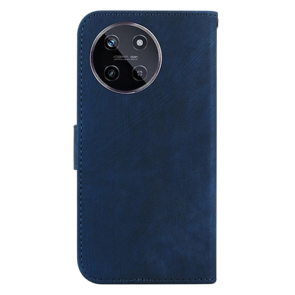 For Realme 11 4G Global Little Tiger Embossed Leatherette Phone Case(Dark Blue)