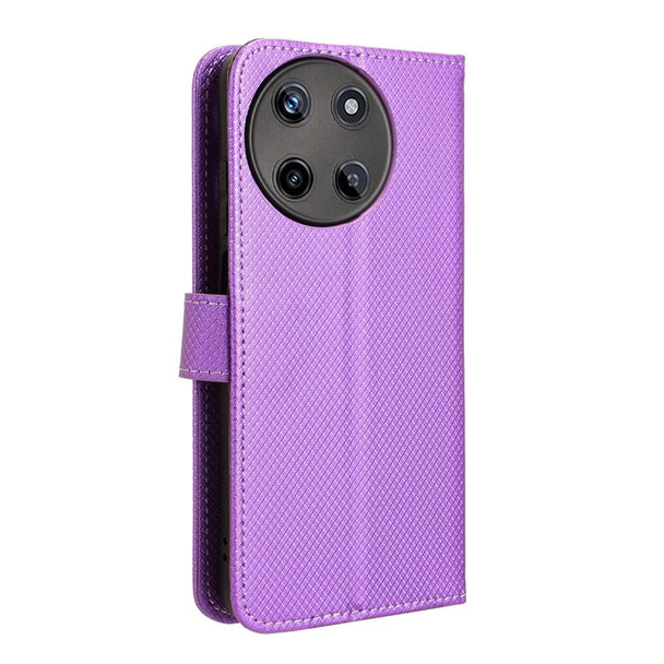 For Realme 11 4G Foreign Diamond Texture Leatherette Phone Case(Purple)
