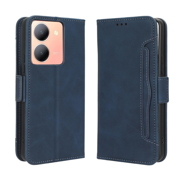 For vivo Y27 / Y36 5G / 4G Skin Feel Calf Texture Card Slots Leather Phone Case(Blue)