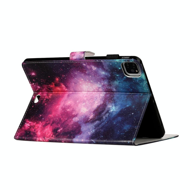 For iPad Pro 11 (2020) Colored Drawing Pattern Horizontal Flip PU Leatherette Tablet Case with Holder & Card Slot & Sleep / Wake-up Function(Starry Sky)