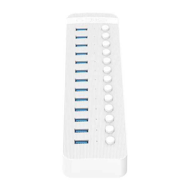 ORICO CT2U3-13AB Plastic Stripes 13 Ports USB 3.0 HUB with Individual Switches, Plug:US Plug(White)